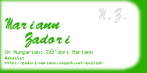 mariann zadori business card